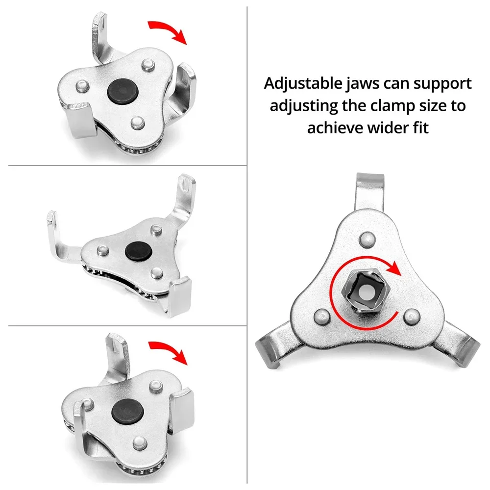 New Universal Flat Three Claw Oil Grid Disassembly Tool for Automobiles Three Filter Wrench Filter