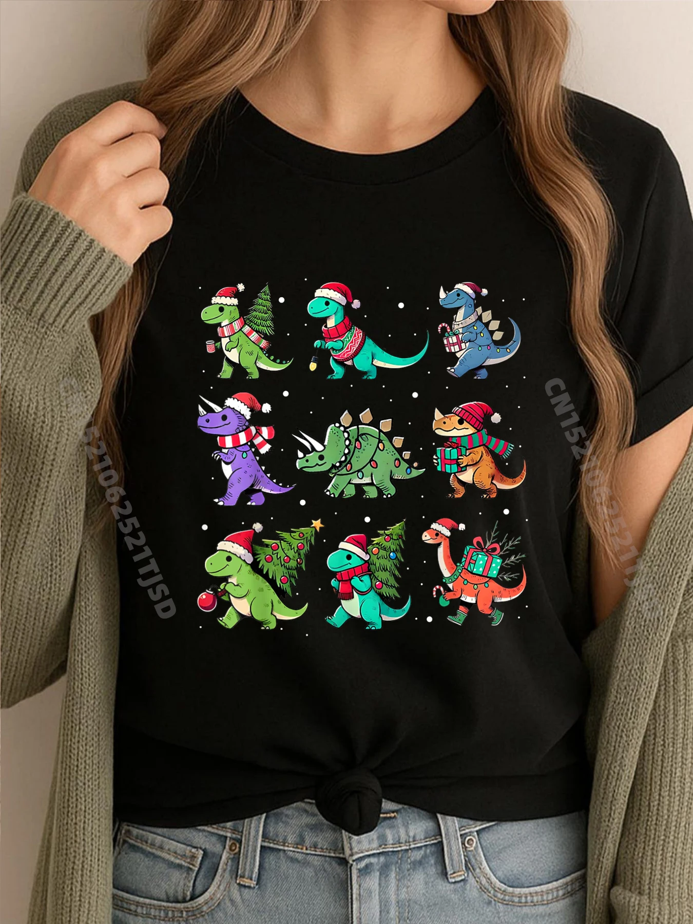 

Динозавр T Rex Tree Рождество Pet Dino Trex Забавные футболки Рубашки Ретро стираные топы и футболки