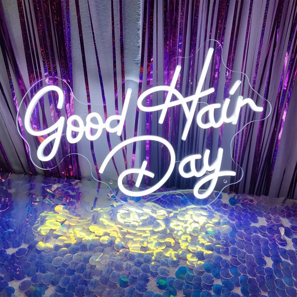 

Неоновая вывеска «Good Hair Day» для салона красоты, милый эстетичный неоновый светильник для украшения стены дома, подарок для вечеринок и фестивалей