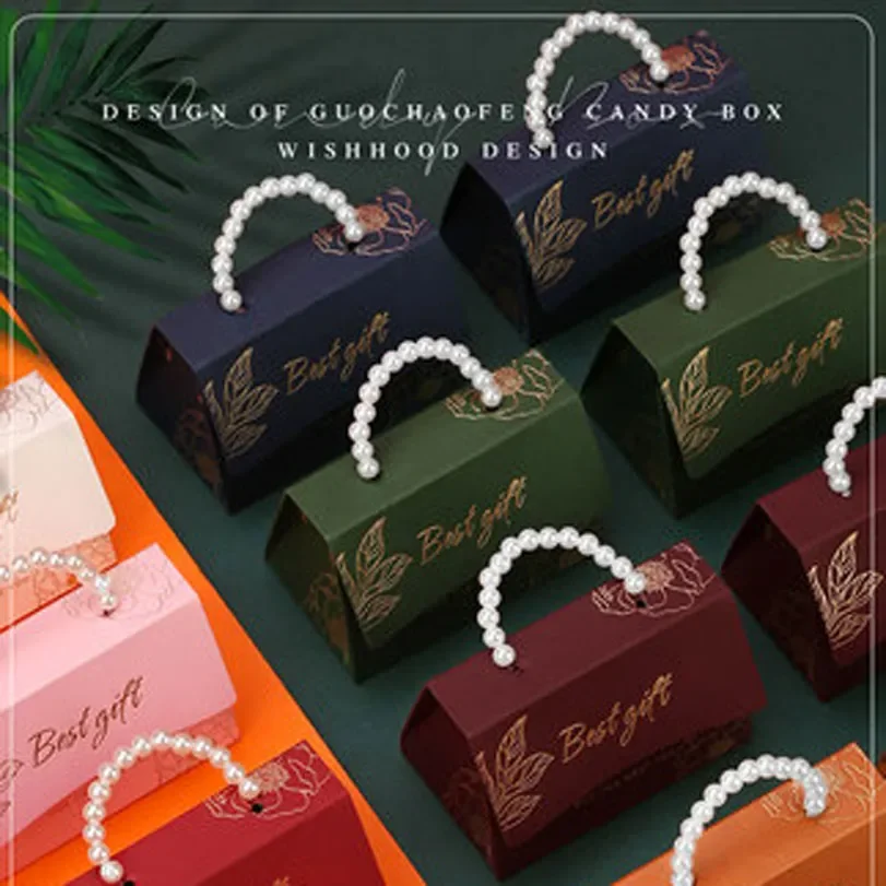 

New Creative Pearl Portable Party Wedding Favor Gift Boxes Chocolate Treat Candy Gift Bag Baby Shower Birthday Party Decoration