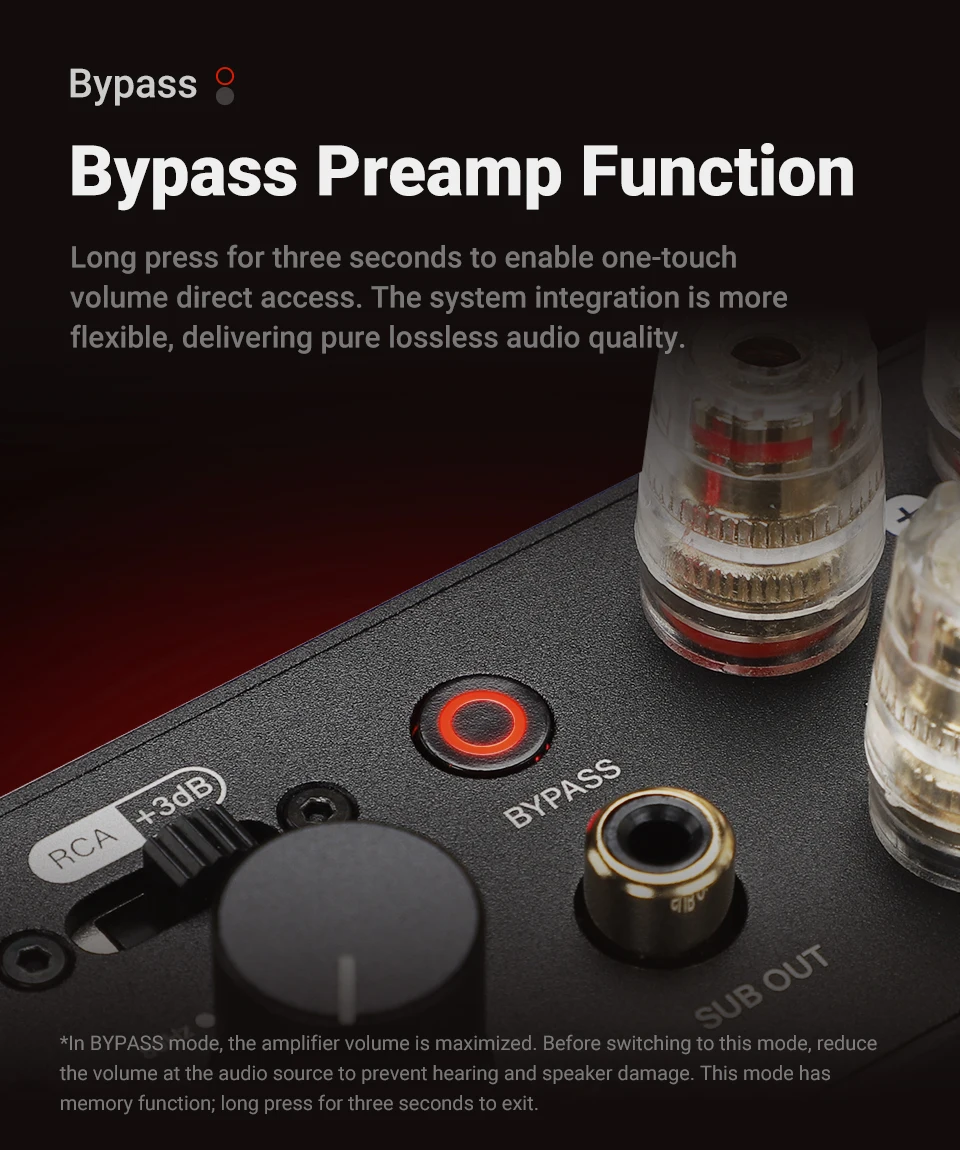 AIYIMA Audio A20 Stereo-Leistungsverstärker PFFB Vollständig Symmetrischer HiFi 2.0 Verstärker mit HPF Hochpassfilter für Passive Lautsprecher – Detail 11