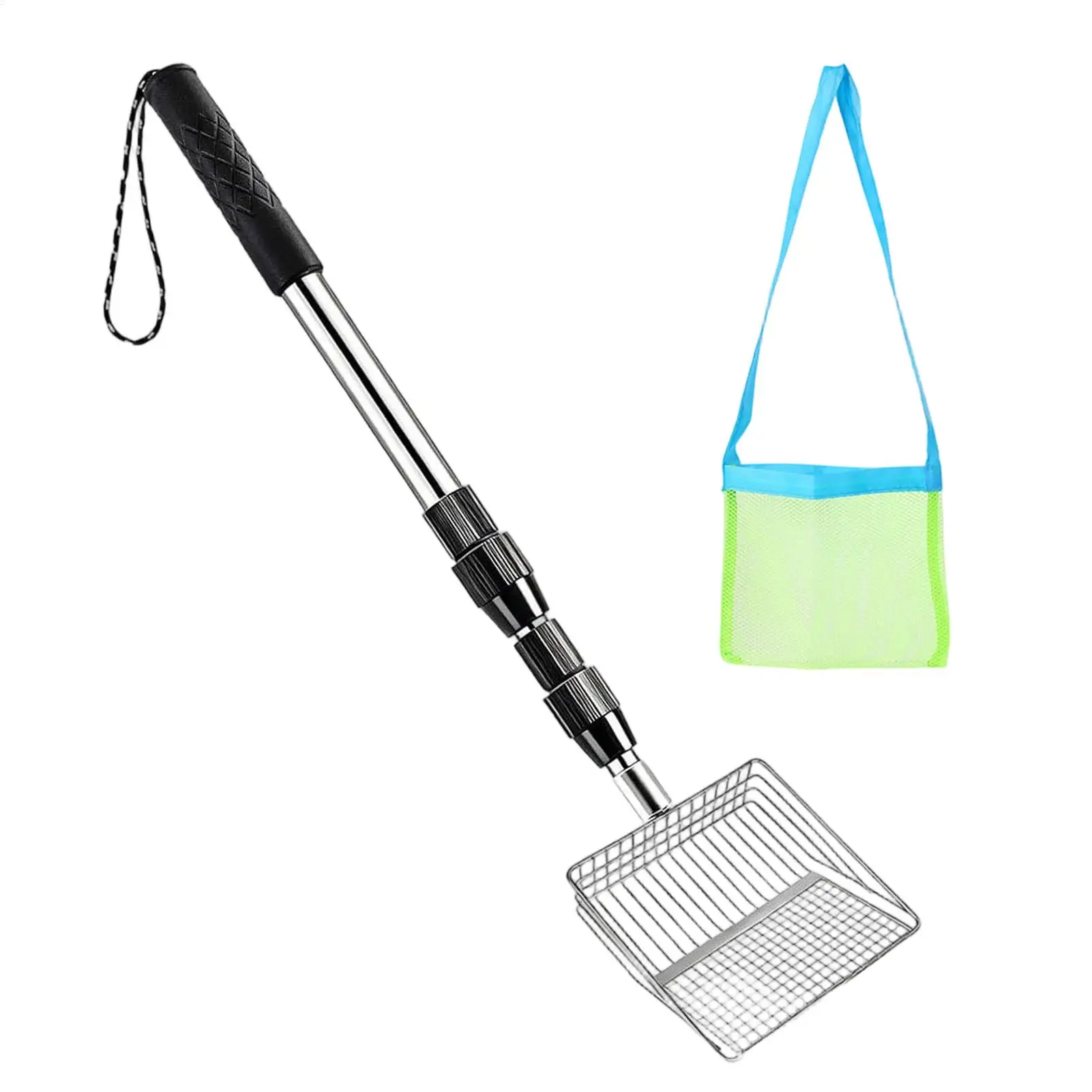 

Совок-сито для морских ракушек с регулируемой ручкой, портативный, для пляжа, охоты, просеивания и сбора морских сокровищ