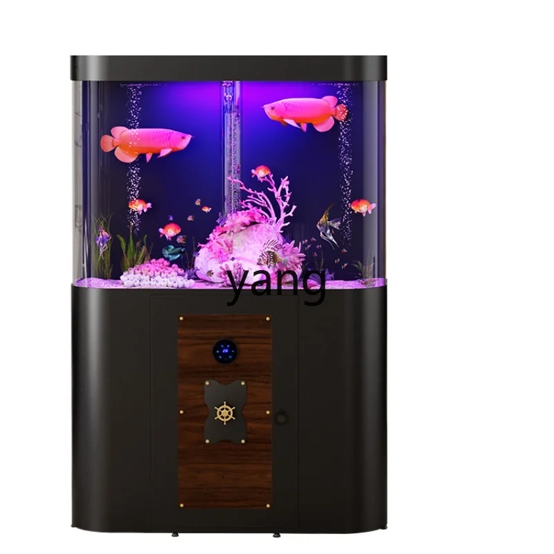 Yjq Fish Tank Living Room Home Floor Acrylic Medium Explosion-Proof Aquarium Bottom Filter Ecological Pot