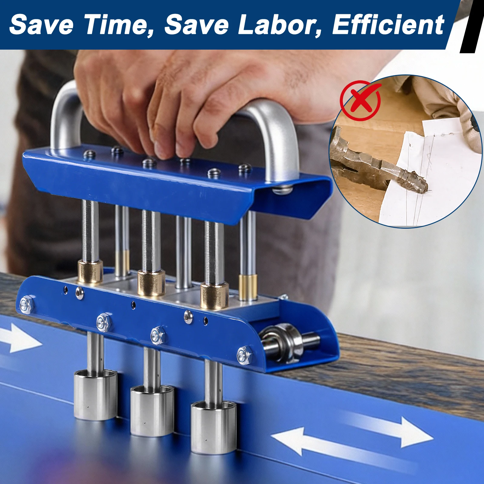 3 Station Edge Roller Bender 0-90° Bending Angle Handheld Sheet Metal Bender Tool with Aluminum Alloy Handle for 13-130mm Bends