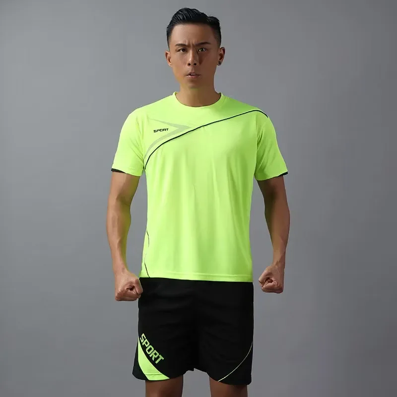 

2025 летняя новая мужская одежда для бега, модная повседневная тонкая дышащая одежда с круглым вырезом и коротким рукавом, быстросохнущая баскетбольная спортивная одежда