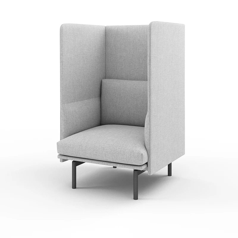 Luxury Waiting Room Meeting Sofa High Partition Back Soundproof Private Reception Lounge Office Sofa