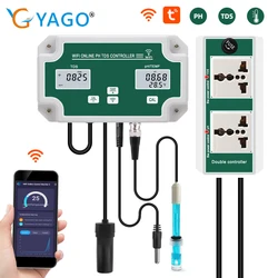 WiFi Temp PH Controller Meter Water Quality Analyzer Data Logger PH Tester Smart Remote Online Monitor for Swimming Pool