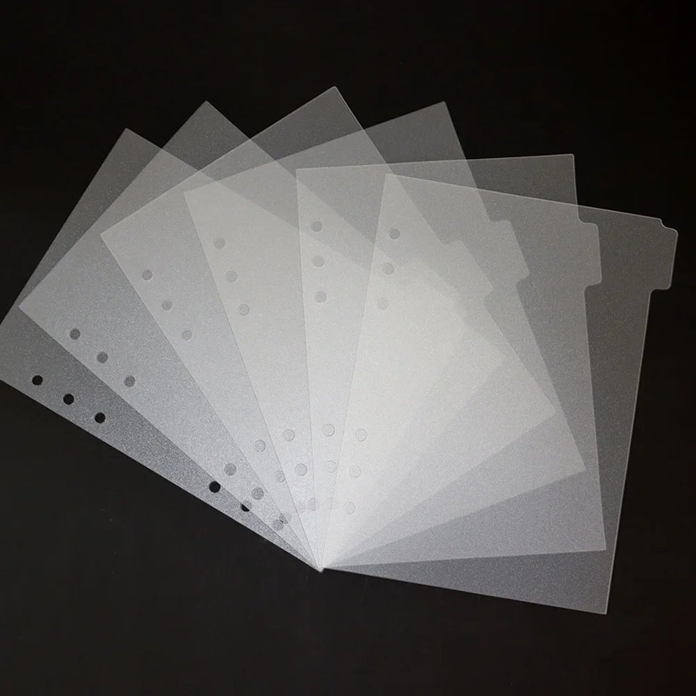 

Transparent PP A5 Divider Pages Monthly Sticker Set Index Tabs 6 Holes Round Ring Binder File Folder Page Divider Loose Leaf