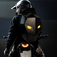 Knight Backpack SE Motorcycle LED Bluetooth Carbon Fiber Pattern Hard Shell Cycling Motorcycle Waterproof Backpack