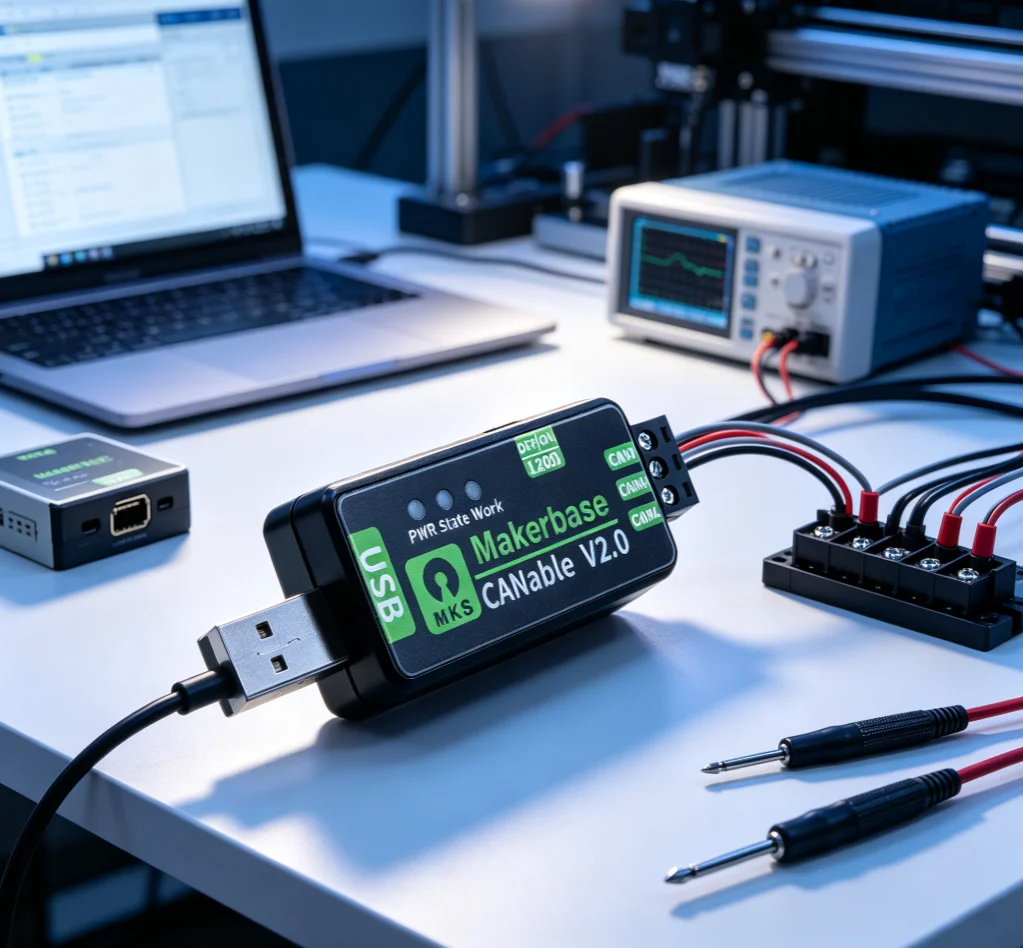 Makerbase CANable 2.0 Shell USB CAN Adapter Analyzer with CANFD Slcan SocketCAN Support for Klipper 3D Printer CANdleLight