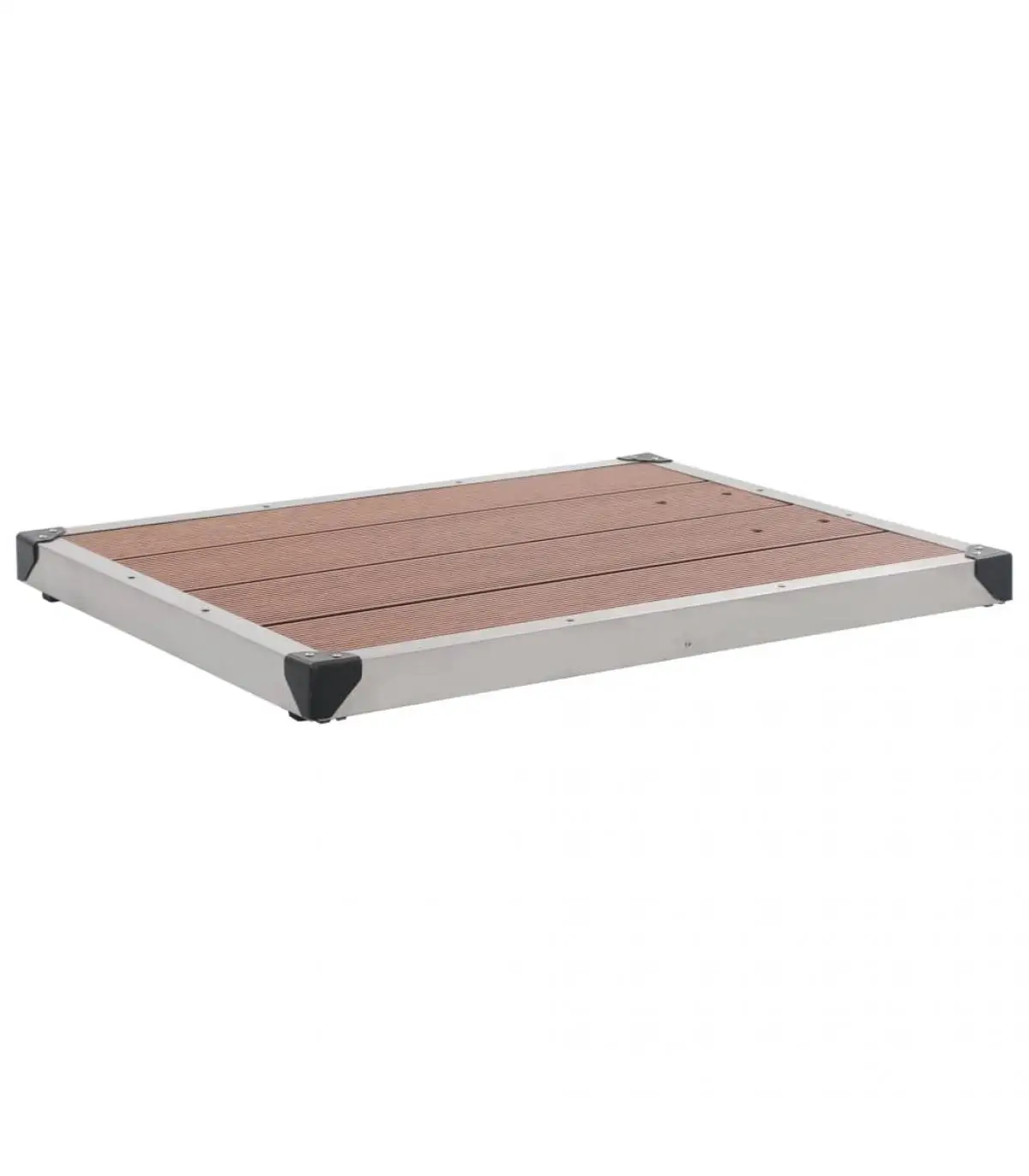 Shower dishes garden shower tray WPC stainless steel Brown 80x62 cm