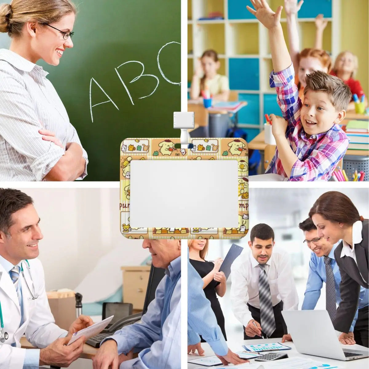 Custom Cartoon Anime Pom Pom Purin Lanyard ID Protector Badge Card Unisex Subway Card Holders For Factories