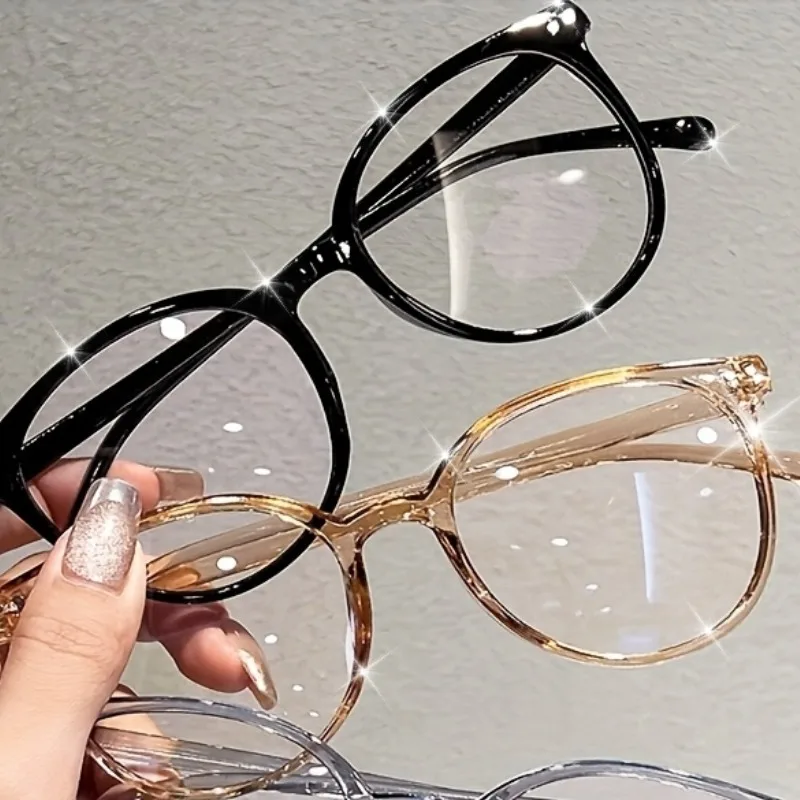 

2-парные минималистичные круглые пластиковые очки с полной оправой, модные очки для мужчин и женщин, повседневные декоративные компьютерные очки