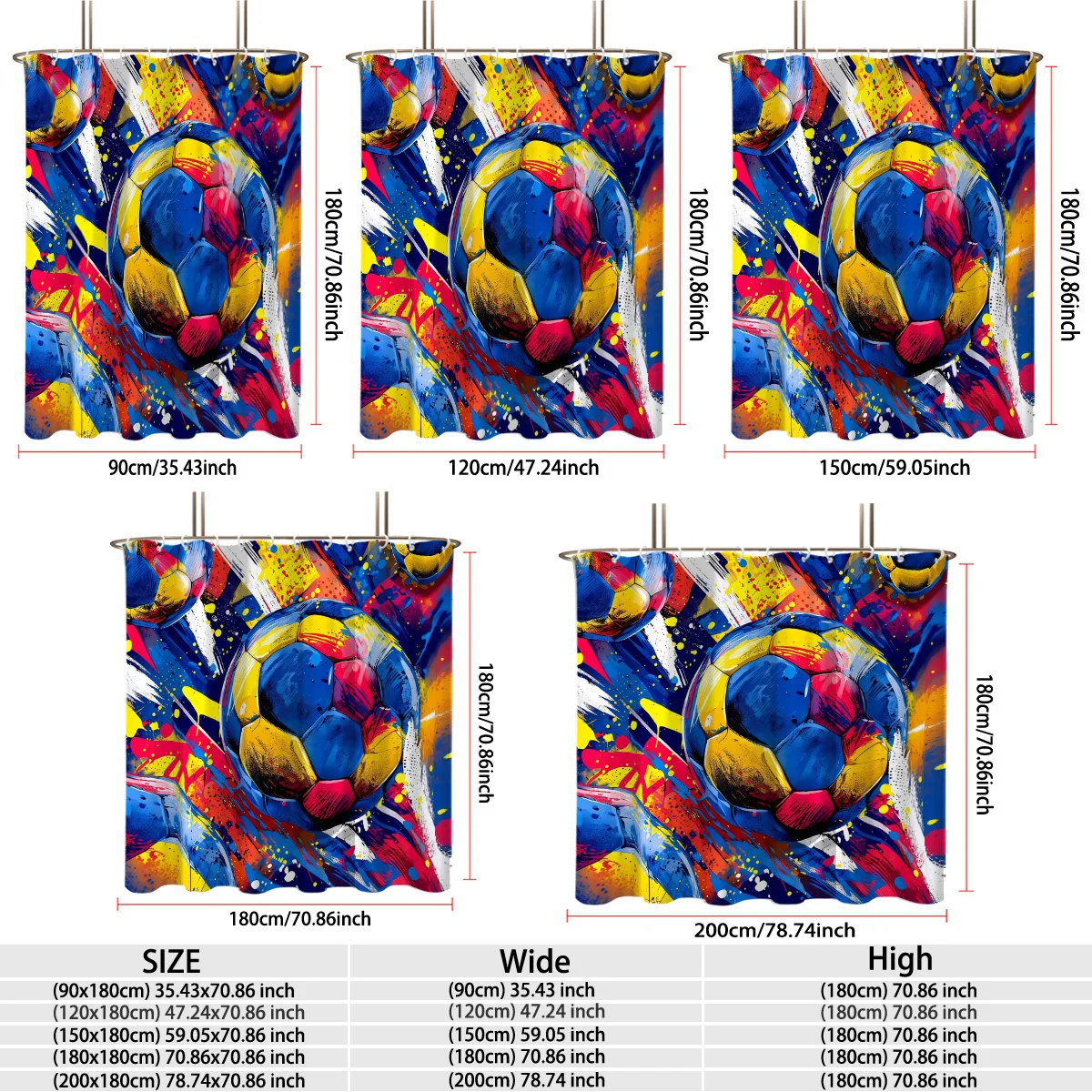 Vibrant Street Graffiti Football Color Splash Art Background Bath curtain, Cozy Soft Warm Throw Cover for Bedroom Living Room