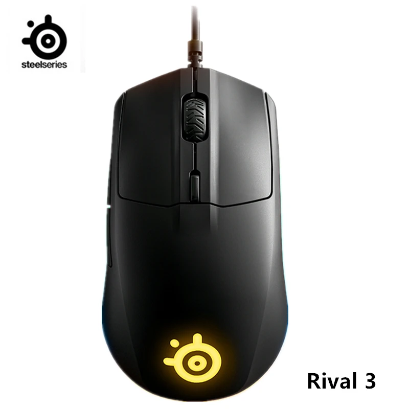 SteelSeries Rival 3 Gaming Mouse - 8,500 CPI TrueMove Core Optical Sensor - 6 Programmable Buttons Brilliant Prism RGB Lighting