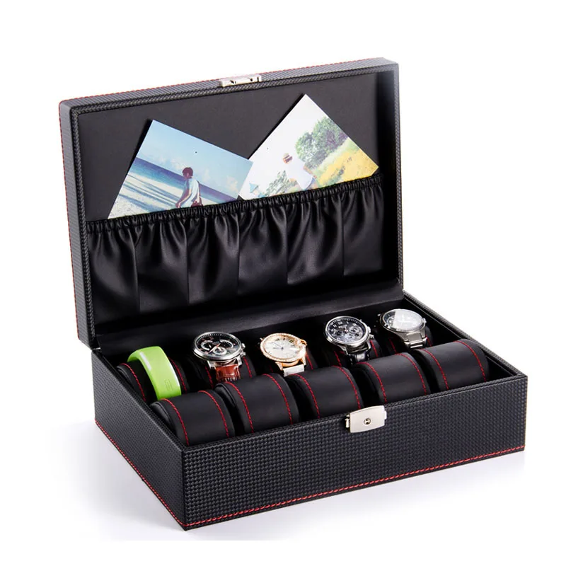 

Leather Watch Organizer Box Luxury Watches Storage Boxes Household Wrist Watch Display Box Waterproof Storing Watches Cases