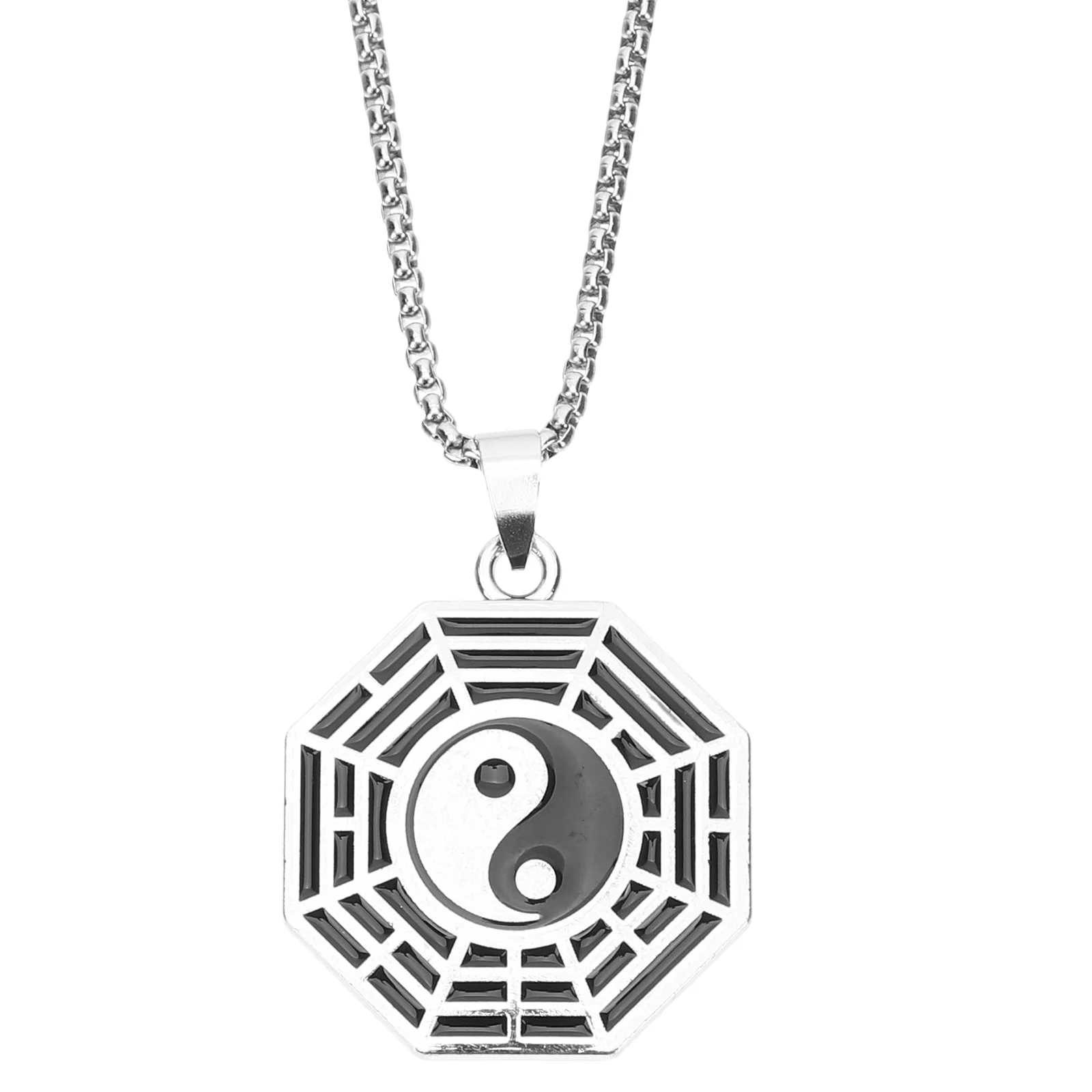 

Tai Chi Necklace Charm Sweater Chain Yin Yang Pendant Personality Titanium Steel Necklaces for Women Long Miss