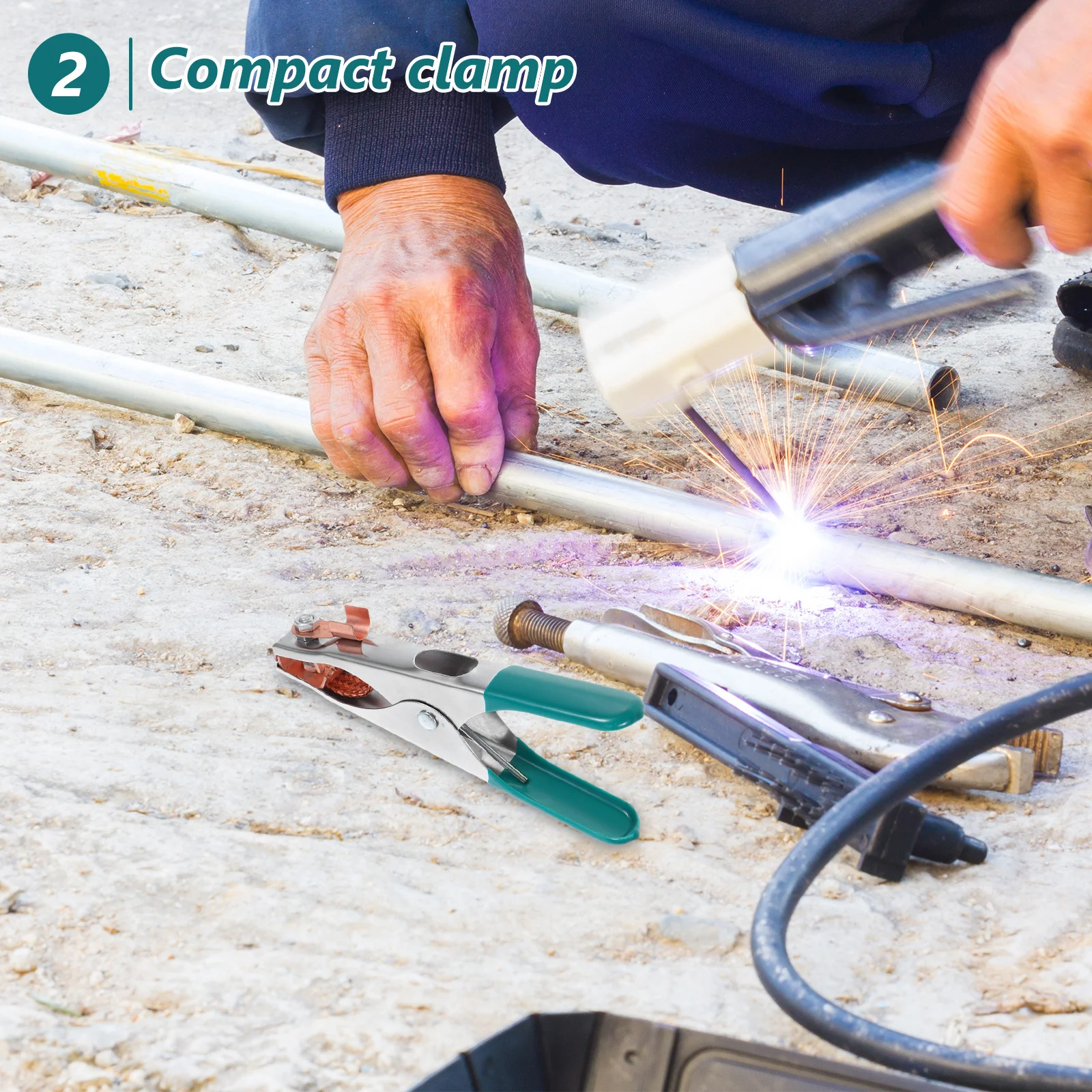 

Welding Machine Clamps Tools High Conductivity Grounding Copper Grips Secure Connections for Welders DIY Enthusiasts Stable