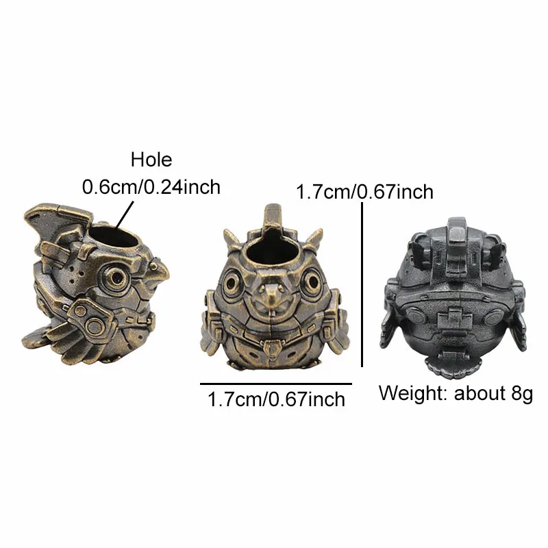 Mechanical Bird Brass Knife Beads EDC Outdoor Paracord Handmade DIY Bracelets Accessories Umbrella Rope Woven Lanyard Pendants ﻿