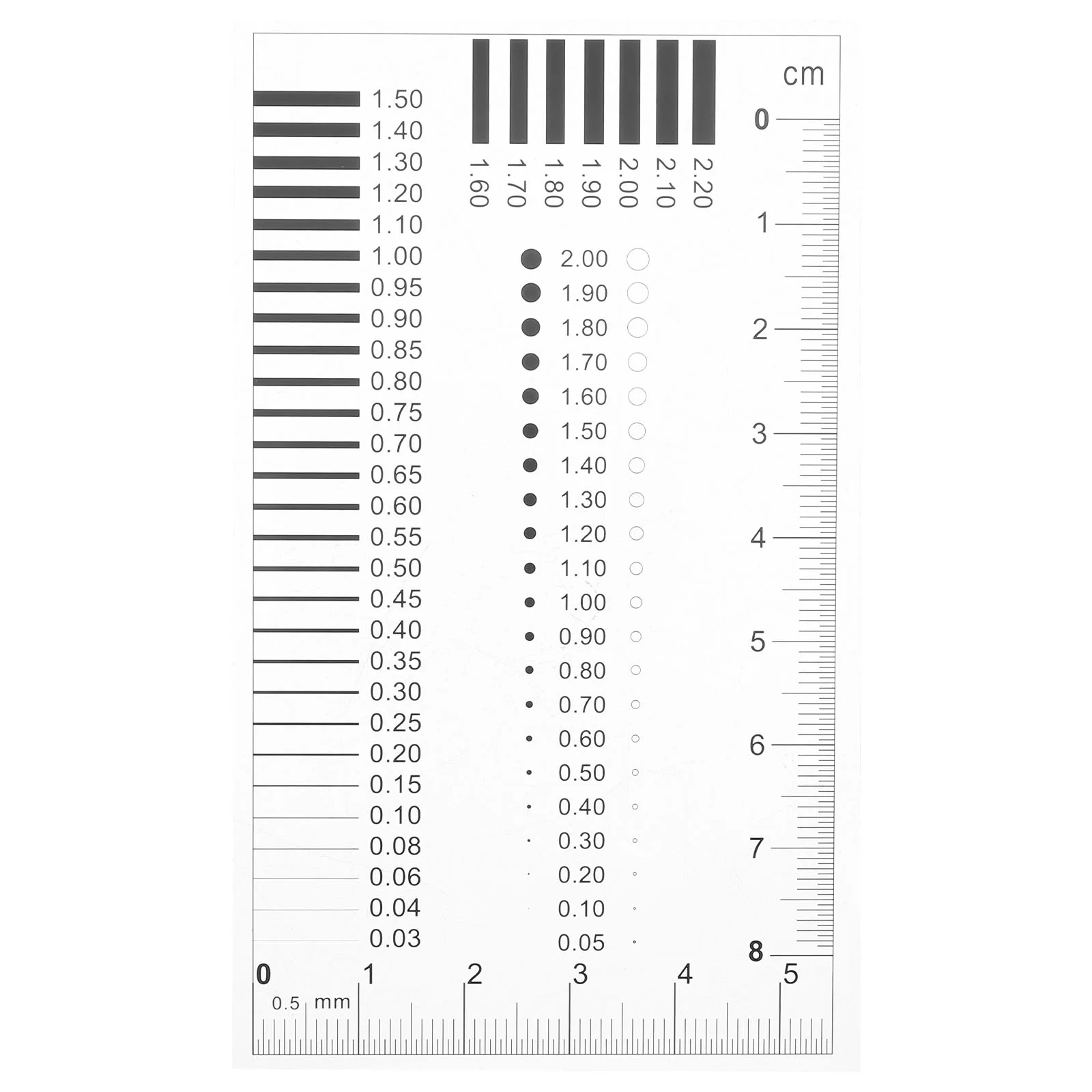 Badge Gauge Film Ruler Flaw Detection Line Width Defects Measuring Crack Scale