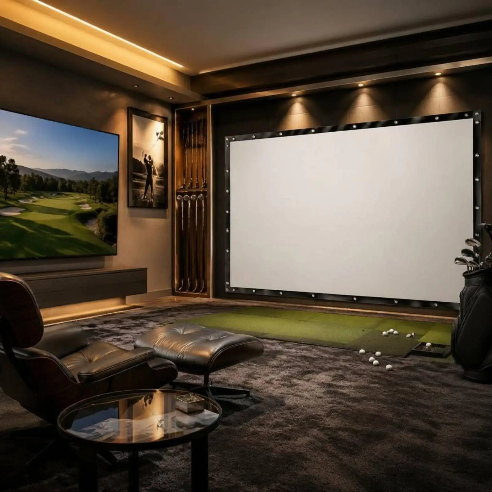 Golf Practice Screen Thickened Polyester Impact Barrier for Indoor Sports Gear Golf Simulator Setup