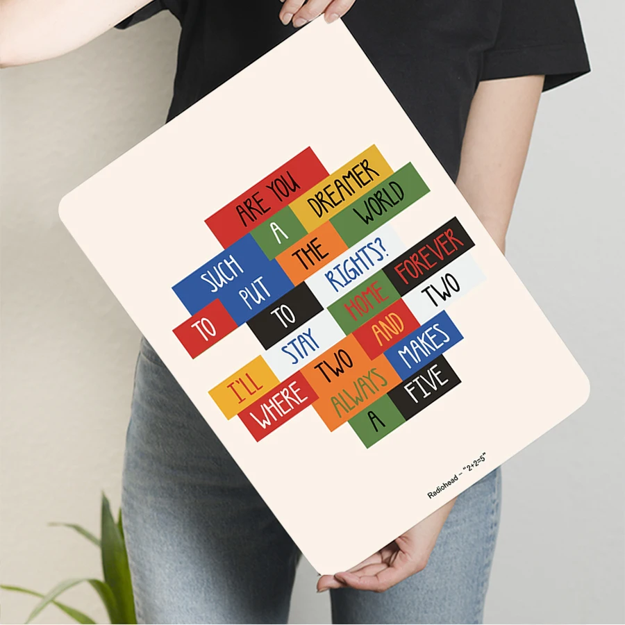 Radiohead 2+2=5 كلمات معدنية جدار الفن مخصص الموسيقى إقتباس ديكور لغرفة النوم غرفة المعيشة #3