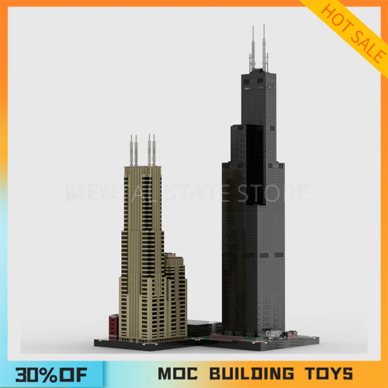 8996PCS Customized MOC Franklin Center and Sears Tower Building Blocks Technology Bricks Creative Assembly Toys Holiday Gifts