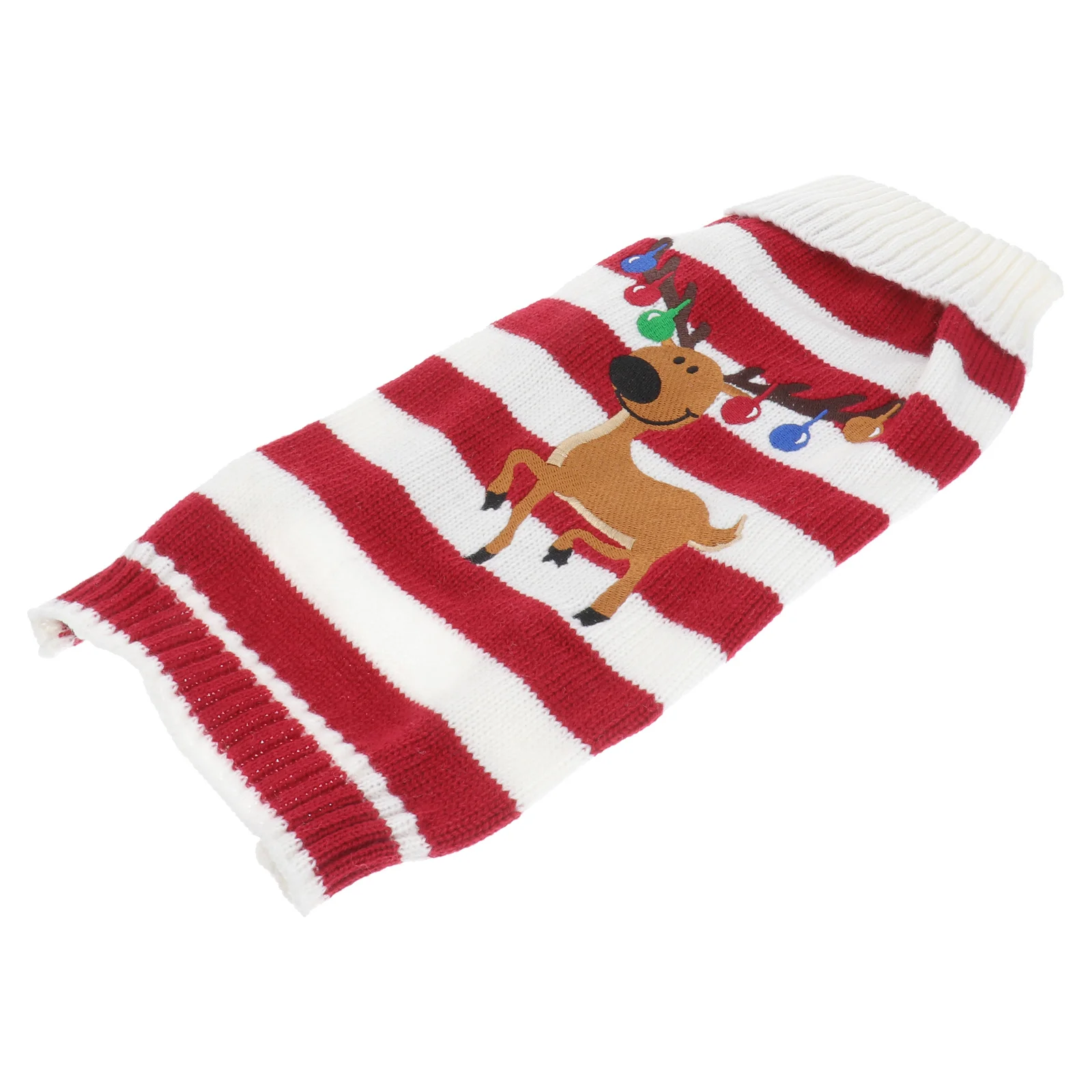 

Holiday Themed Dog Sweater in Red M Elk Print Knit Pullover for Christmas Events Pet Winter Clothing Pet Sweater