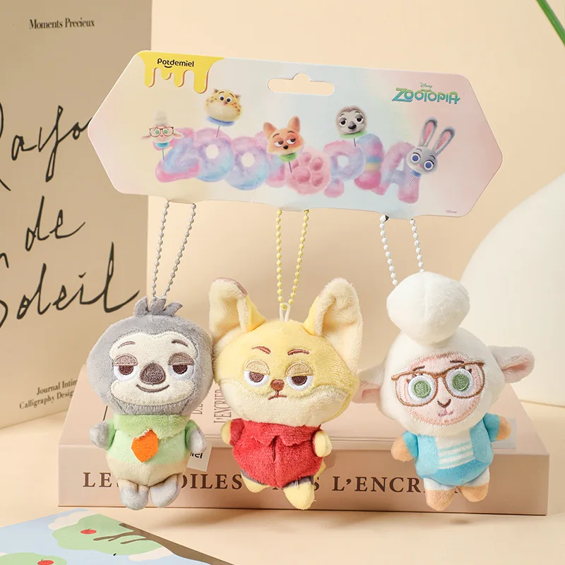 Disney Zootopia Stitch Angel Kawaii peluche bambola cartone animato farcito anime portachiavi ciondolo cinturino giocattoli regalo di Natale per bambini ragazzi