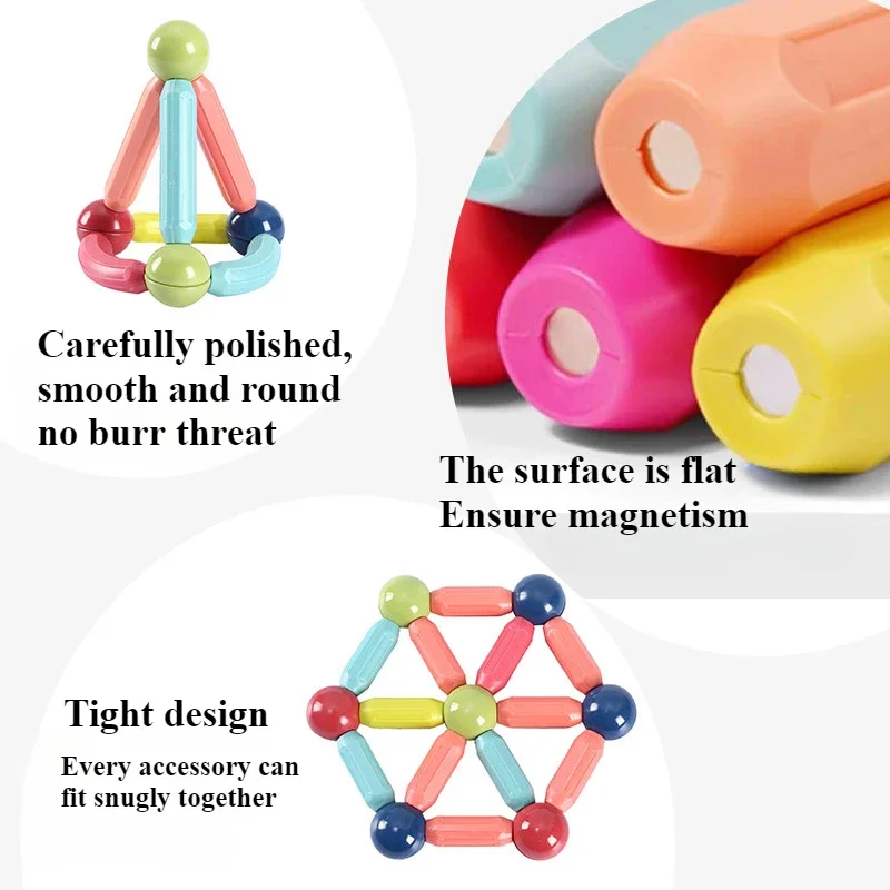 Kij magnetyczny Puzzle dla dzieci wczesna edukacja zabawka wszechstronny kształt montaż dużych cząstek magnetyczne klocki