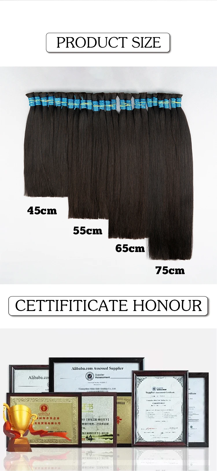 Colored Straight Human Hair Bulk for Braiding reference detail