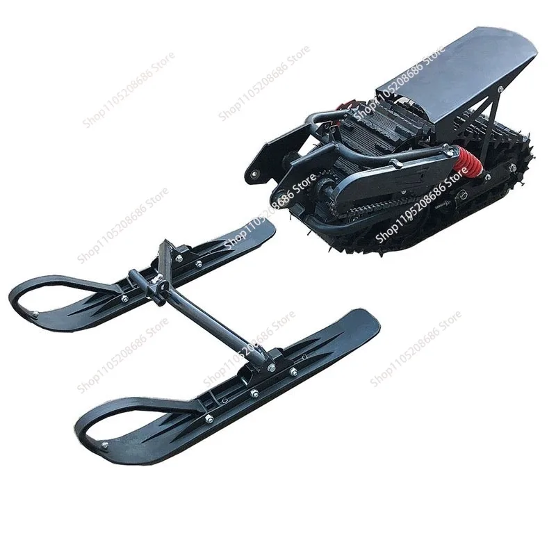 Self-made two-wheel mid-to-high race off-road motorcycle accessories, modified snow triangle crawler sled, rubber wheel assembly