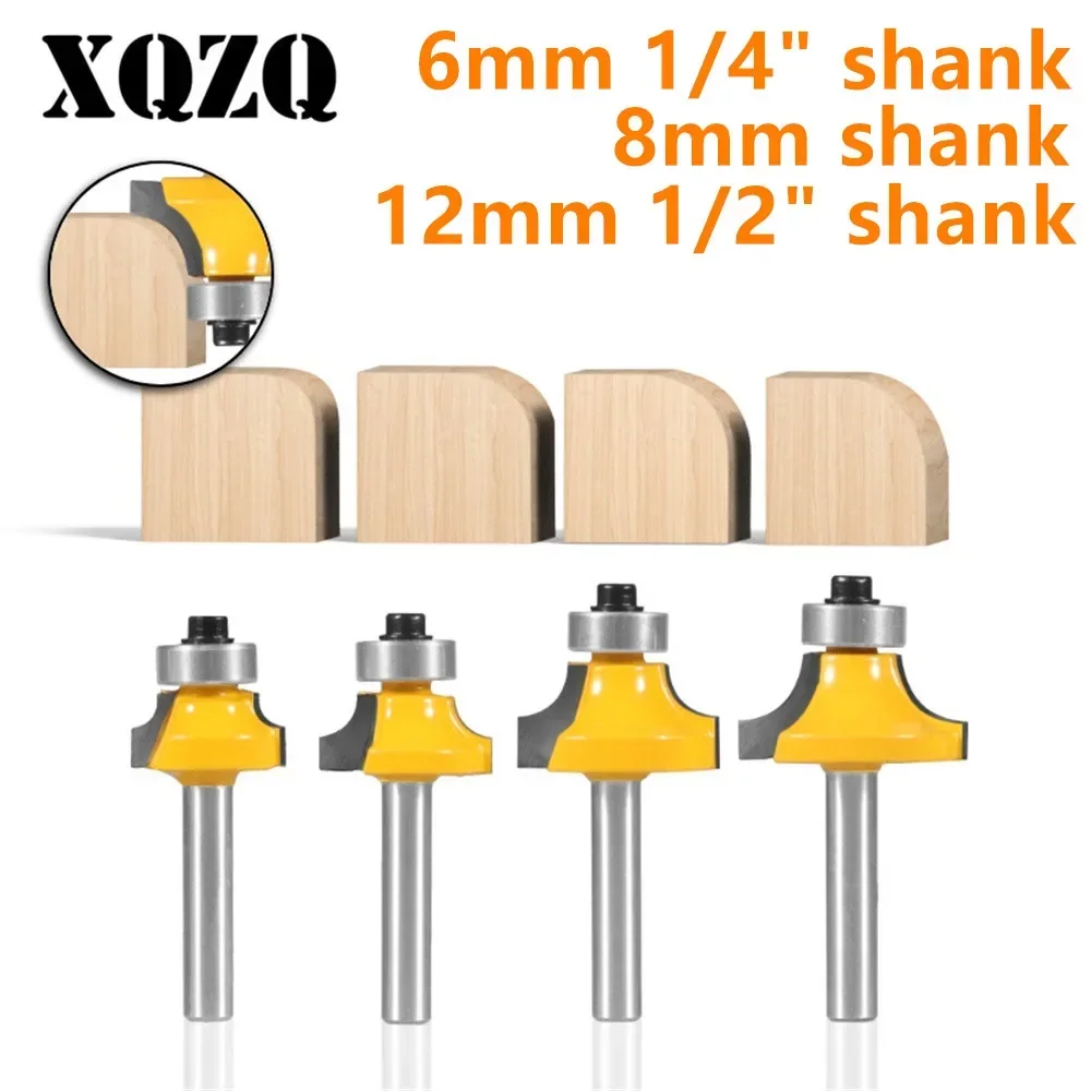 6mm 6.35mm 8mm 12mm 12.7mm Shank Corner Round Over Router Bit Tungsten Carbide Milling Cutter for Wood Woodworking Face Mill