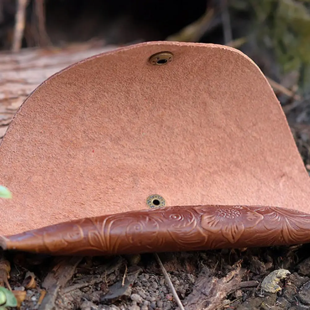 Pen Pocket Protector Flower Pattern Single Pen Bags Fadeless Faux Leather Bright Color Pen Pocket Pouch Stationery Supplies