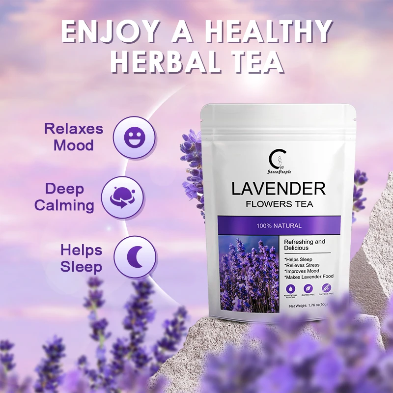 Organic Lavender Flowers Tea Support Calming and Stress Relief, Better Sleep for Tea, Home Fragrance & Sachets