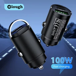 2 Ports 100W Car Charger Fast Charging QC3.0 PD USB Type C Mini Car Phone Charger Adapter For iphone Samsung Huawei Xiaomi
