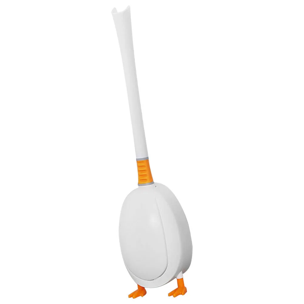 1 مجموعة سيليكون فرشاة المرحاض ذات الاستخدام المزدوج أداة تنظيف الحمام الكرتون بطة شكل لينة الخشن السلطانية الغسيل فرشاة حامل #3