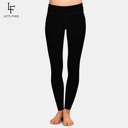 LETSFIND-Leggings sólidos para mujer, color negro, Azul, Gris, rojo vino, cintura alta, cómodos, alta elasticidad, alta calidad