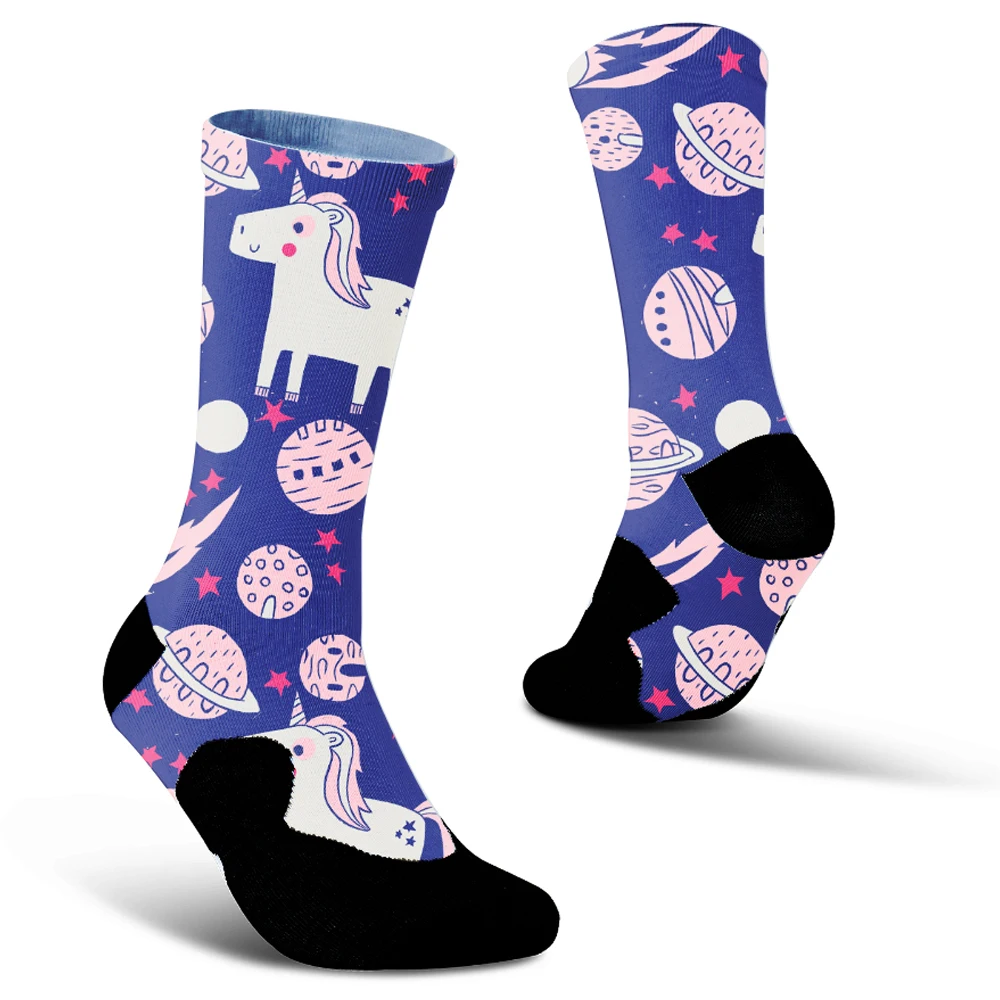 Space cartoon socks slip silicone cycling socks bicycle socks compressed bicycle outdoor running socks