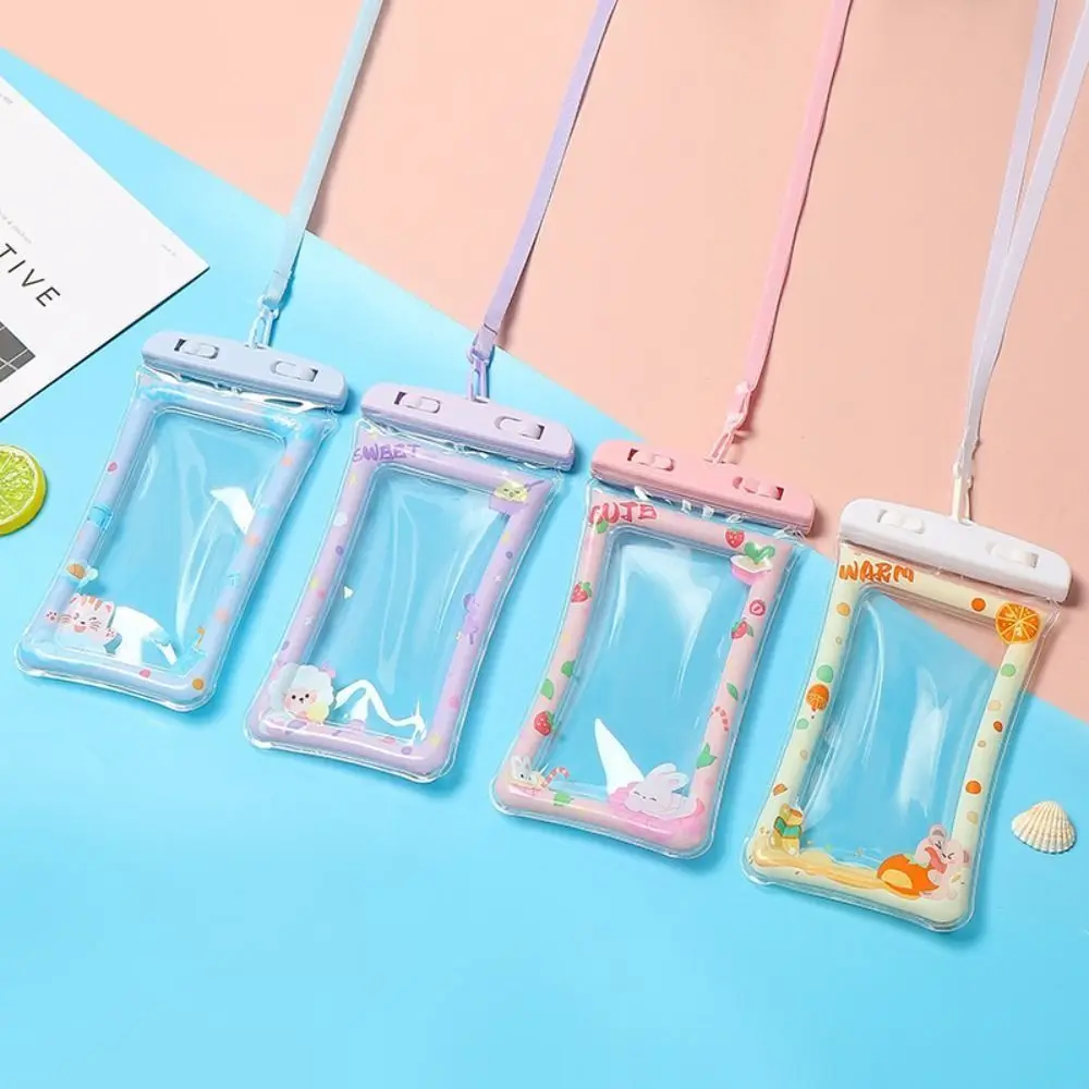 Touch Screen Compatible Waterproof Phone Bag Transparent Dust Seal Waterproof Phone Case Airbag Protection Cartoon