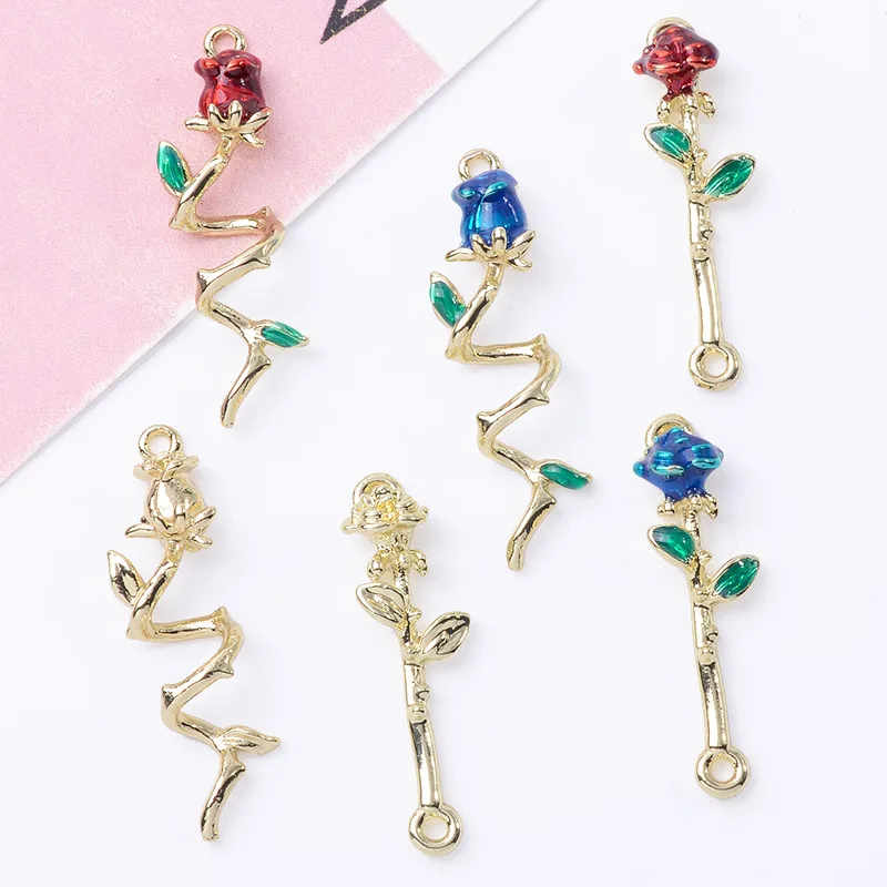 

100Pcs sets new rose branches with accessories pendant fashion high sense earrings hair access fringed DIY material wholesale