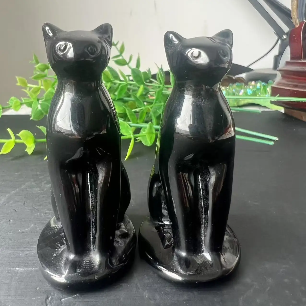 

7 см высокое качество черный обсидиан египетский кот натуральные резные кристаллы украшения дома каменные украшения декор комнаты подарок минерал