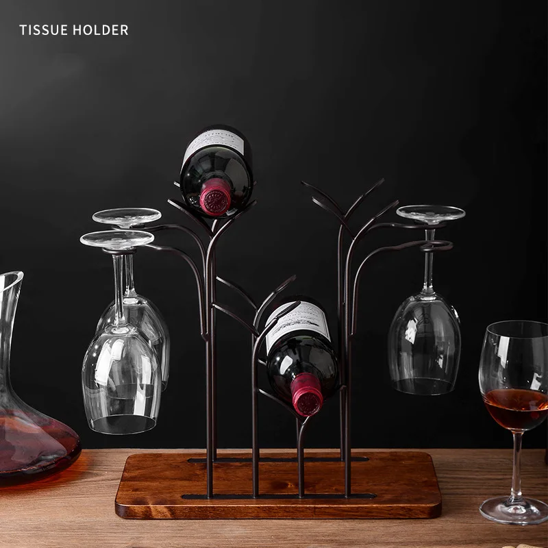 Imagem -03 - Deouny-pastoral Americana Red Wine Glass Rack Ferro Europeu Vinho Criativo Titular Bar Stand Decoração de Casa