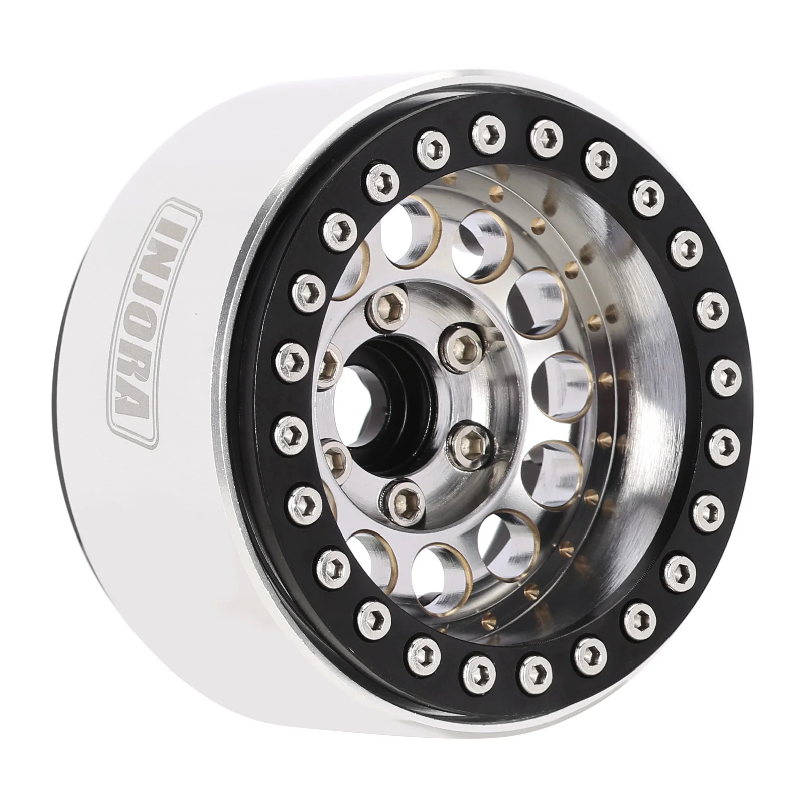 INJORA 153g Super Heavy Brass & Aluminum Deep Dish 1.9" Beadlock Wheel Rim for 1/10 RC Crawler SCX10 TRX4 VS4-10 Gen8 (W1957)