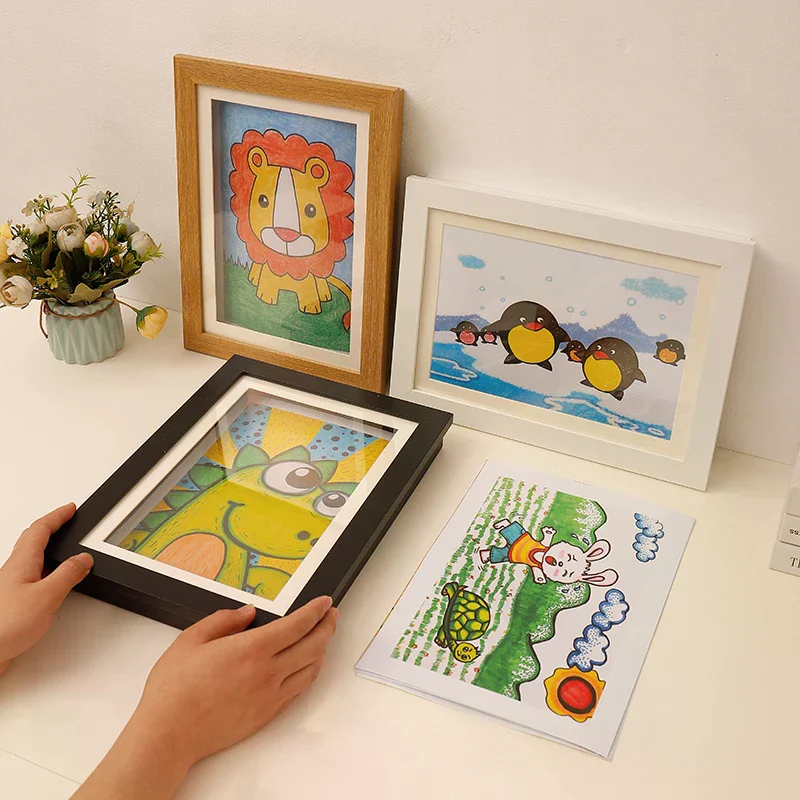 Children's A4/A3 Magnetic Flip Photo Frame Easel Painting Storage Display Kindergarten Work Award Framing