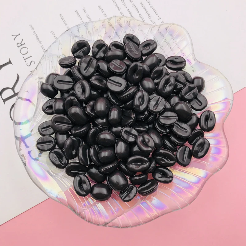 50g/Lot Hot Selling Miniature Coffee Bean Cabochon for Crafts Making, Phone Deco, Scrapbooking, DIY