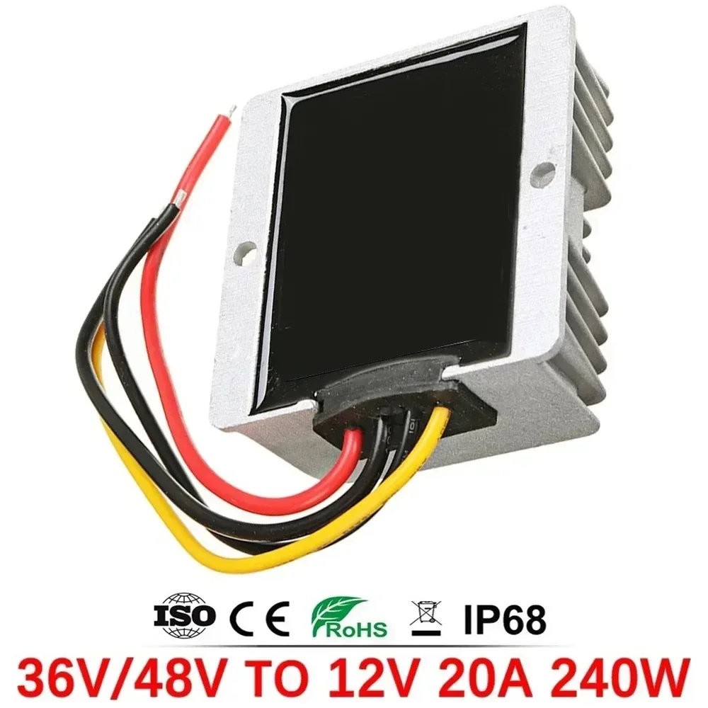 48V 24V 36V to 12V 20A 5A 10A 240W Step-down DC Power Converter Buck Regulator Voltage Golf Cart Truck Bus Car Power Supply