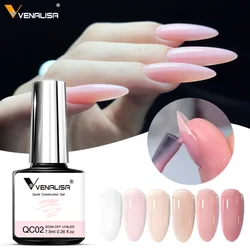 VENALISA Quick Construction Gel Jelly Color Semi Transparent Nail Gel Polish Fast Construction Soak Off UV LED Nude Pink Gel 7.5