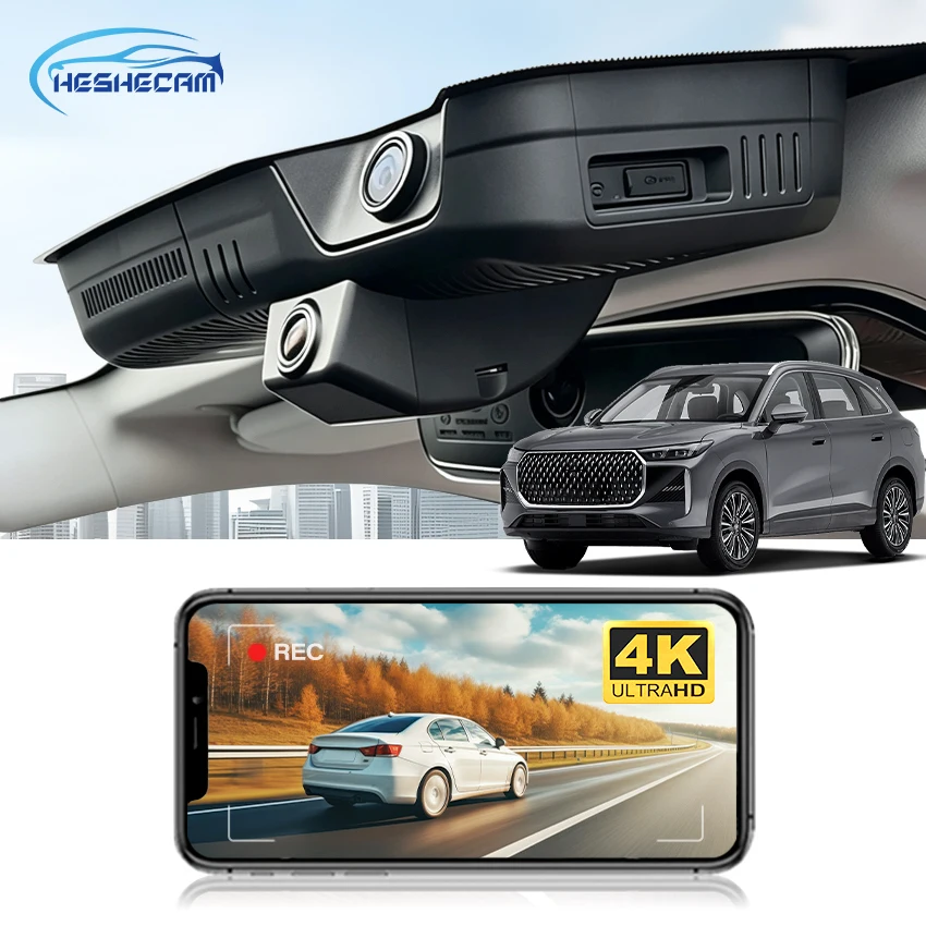 4K Car DVR Camera WIFi Video Recorder For 2024-2026 Chery Tiggo 4/4Pro / Tiggo 7Pro / For Ebro S400 / DR5, HESHECAM OEM Dash cam
