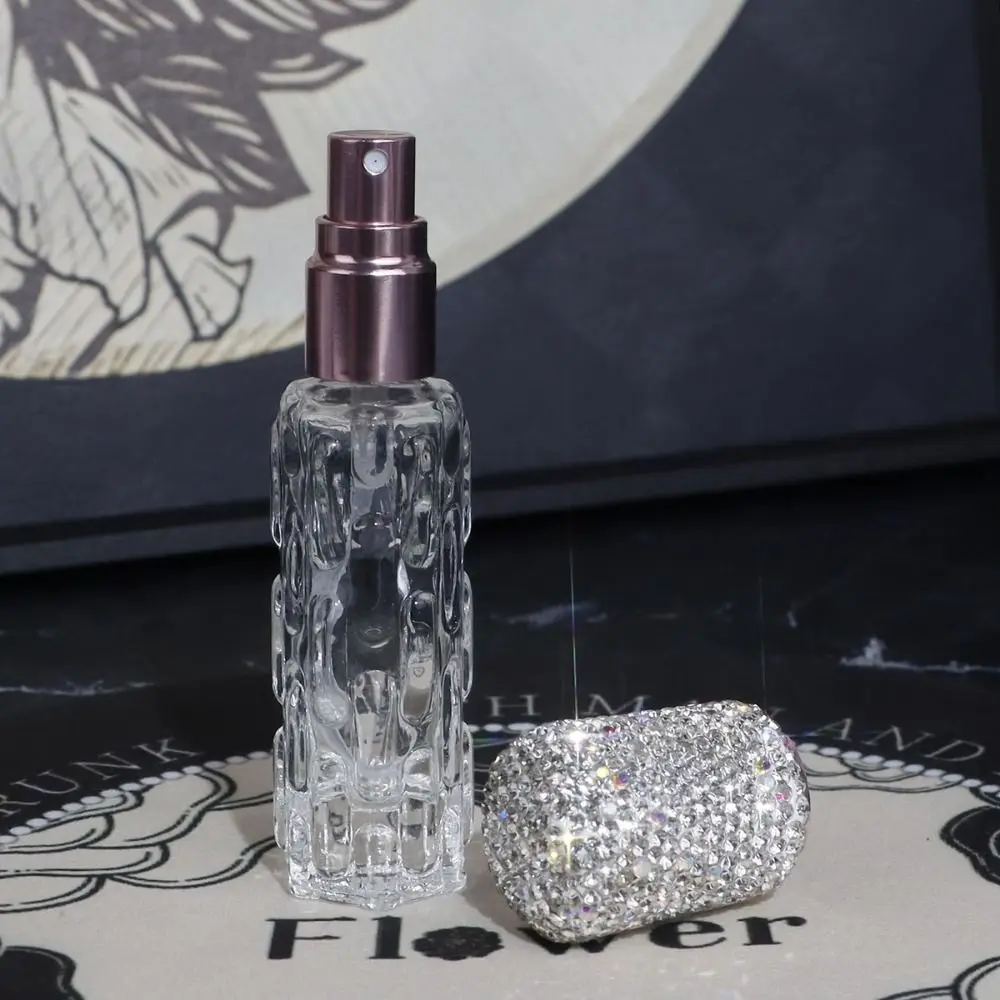 Gift Creative Rhinestone Bottle Empty Refillable Spray Bottle 10ML Roller Ball Essential Oil Bottle Handicraft